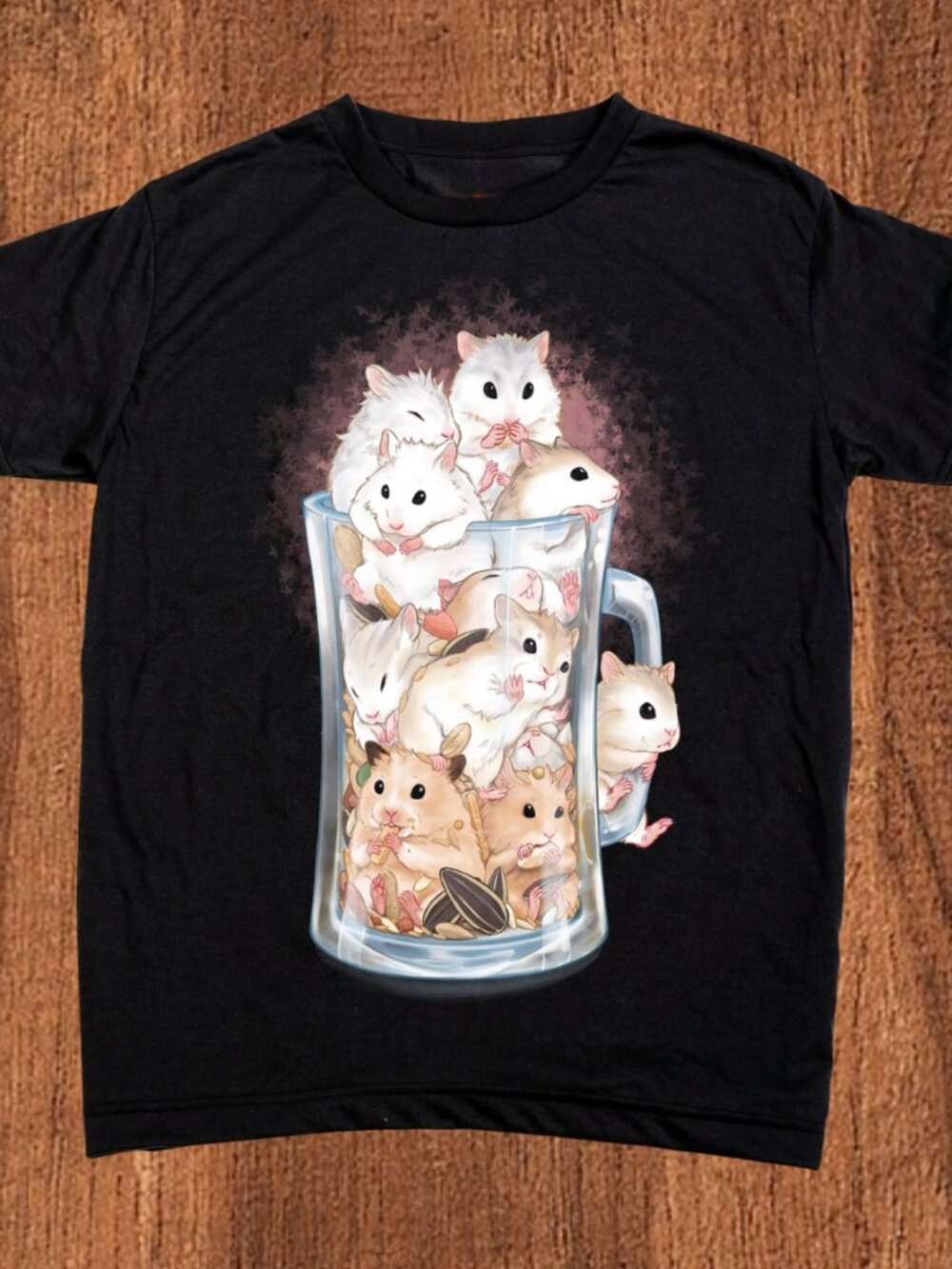 Hamster in glass T-shirt Black